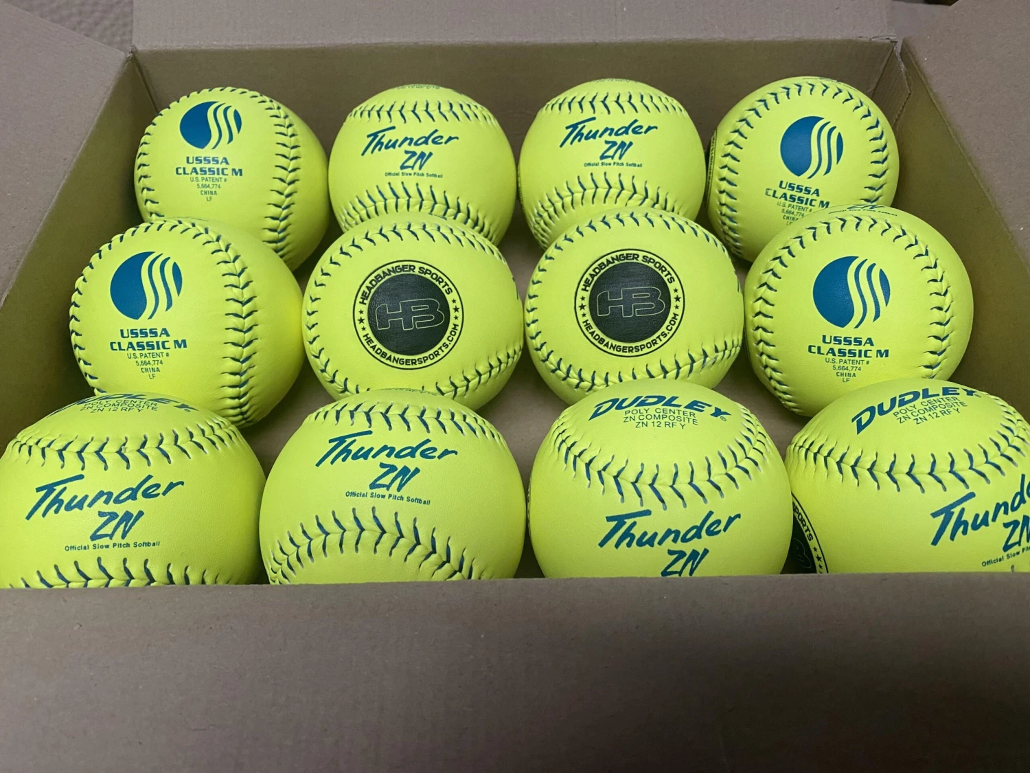 Dudley Thunder ZN 12" Classic M USSSA Slowpitch Softballs (DOZEN): 4U540Y 2 Dudley Thunder ZN 12" Classic M USSSA Slowpitch Softballs (DOZEN): 4U540Y - Image 2