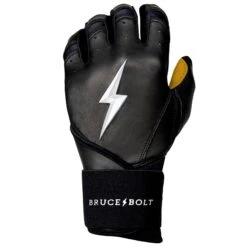 Bruce Bolt PREMIUM PRO Long Cuff Batting Gloves: Black -Baseball Series Store LC BLKG LEFT