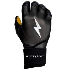 Bruce Bolt PREMIUM PRO Long Cuff Batting Gloves: Black -Baseball Series Store LC BLKG RIGHT