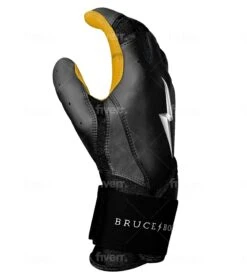 Bruce Bolt PREMIUM PRO Long Cuff Batting Gloves: Black -Baseball Series Store LC BLKG SIDE