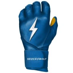 Bruce Bolt PREMIUM PRO Long Cuff Batting Gloves: Royal -Baseball Series Store LC ROYG LEFT