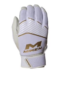 Miken Softball MK7X Adult White And Gold Batting Gloves: MBGGLD-WHT 5 Miken Softball MK7X Adult White And Gold Batting Gloves: MBGGLD-WHT -Baseball Series Store MBGGLDwhite3
