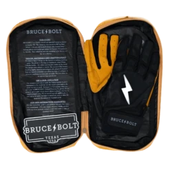 Bruce Bolt PREMIUM PRO Short Cuff Batting Gloves: Black 15 Bruce Bolt PREMIUM PRO Short Cuff Batting Gloves: Black -Baseball Series Store SC BLKG BAG2