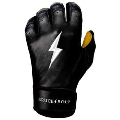 Bruce Bolt PREMIUM PRO Short Cuff Batting Gloves: Black 17 Bruce Bolt PREMIUM PRO Short Cuff Batting Gloves: Black -Baseball Series Store SC BLKG LEFT