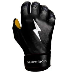 Bruce Bolt PREMIUM PRO Short Cuff Batting Gloves: Black 19 Bruce Bolt PREMIUM PRO Short Cuff Batting Gloves: Black -Baseball Series Store SC BLKG RIGHT