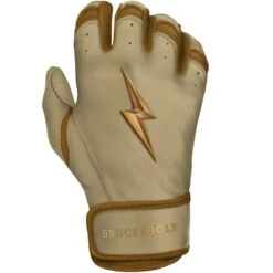 Bruce Bolt PREMIUM PRO Gold Series Batting Gloves: Short Cuff -Baseball Series Store SC GLD RIGHT