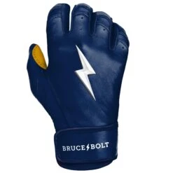 Bruce Bolt PREMIUM PRO Short Cuff Batting Gloves: Navy 19 Bruce Bolt PREMIUM PRO Short Cuff Batting Gloves: Navy -Baseball Series Store SC NVYG RIGHT