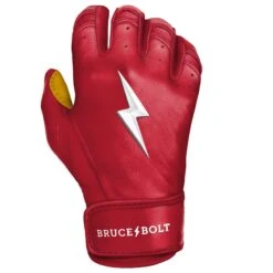 Bruce Bolt PREMIUM PRO Short Cuff Batting Gloves: Red 19 Bruce Bolt PREMIUM PRO Short Cuff Batting Gloves: Red -Baseball Series Store SC REDG RIGHT