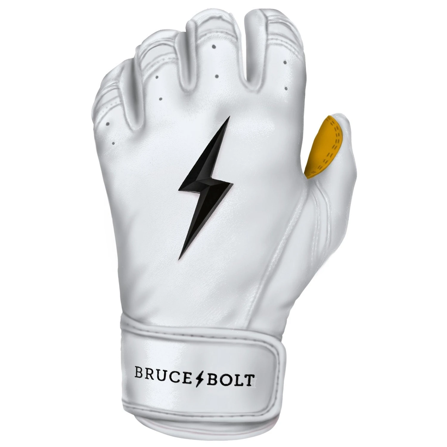 Bruce Bolt PREMIUM PRO Short Cuff Batting Gloves: White 8 Bruce Bolt PREMIUM PRO Short Cuff Batting Gloves: White - Image 8