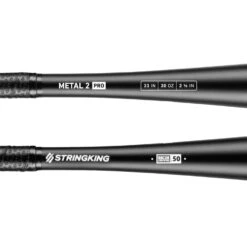2022 StringKing Metal 2 PRO (-3) BBCOR Baseball Bat -Baseball Series Store StringKing Metal 2 Pro BBCOR 33 Inch 30 Ounce Baseball Bat Close Up base 2x