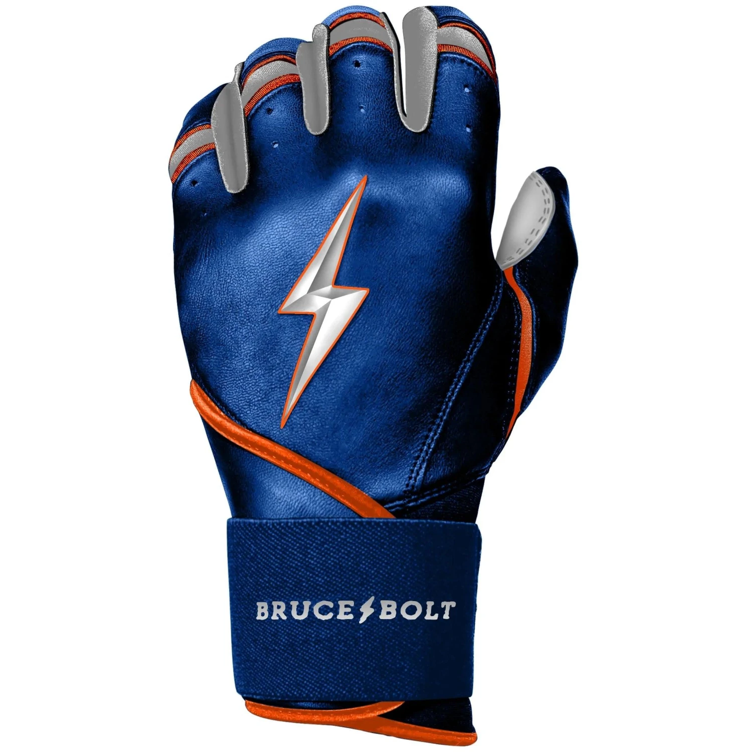 Bruce Bolt PREMIUM PRO NIMMO Long Cuff Batting Gloves: Mets Blue 4 Bruce Bolt PREMIUM PRO NIMMO Long Cuff Batting Gloves: Mets Blue - Image 4